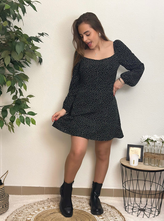 Robe Noire Petits Pois