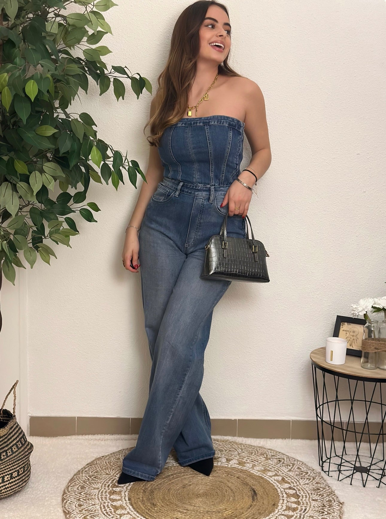 Combinaison en Jean Bustier