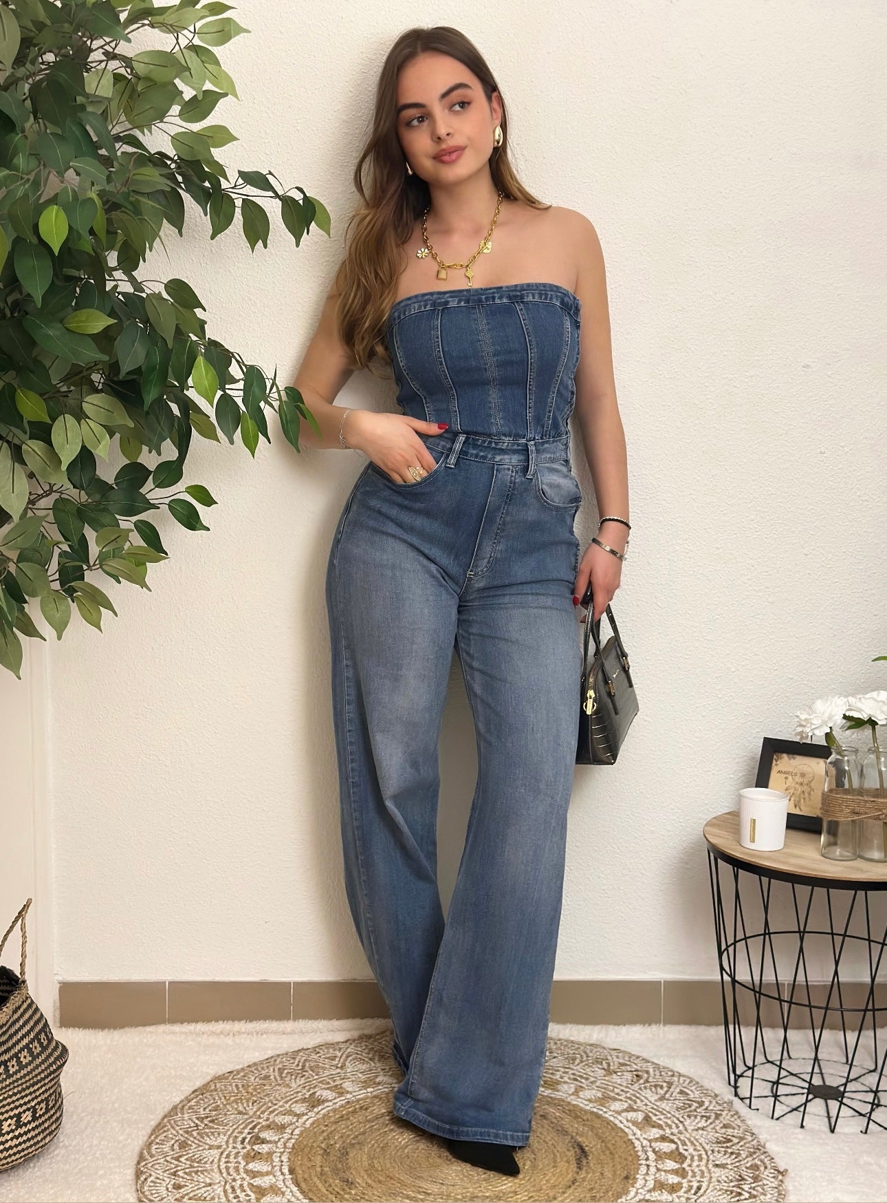 Combinaison en Jean Bustier